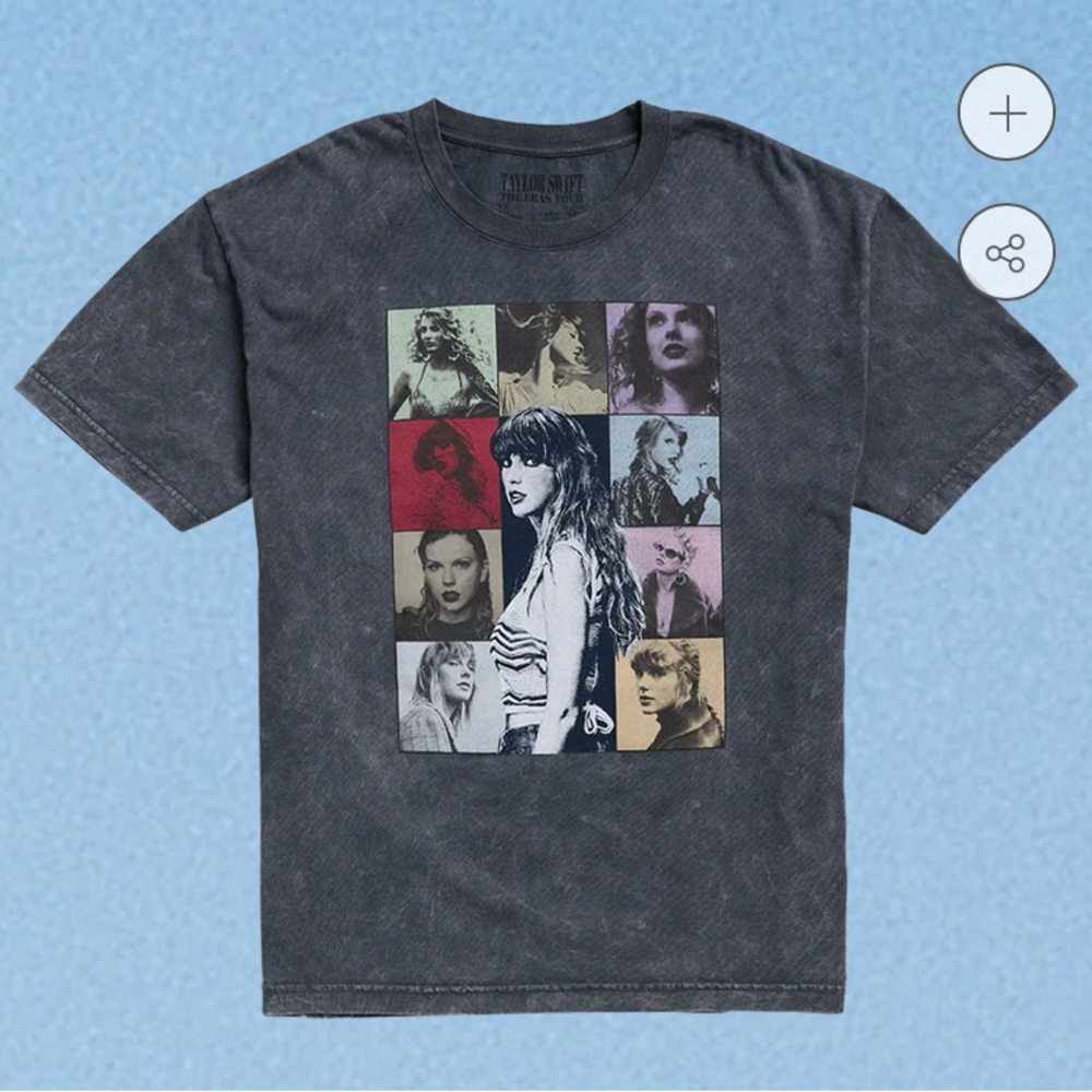 Taylor Swift The Eras Tour Mineral Wash Gray T-Shirt NWT